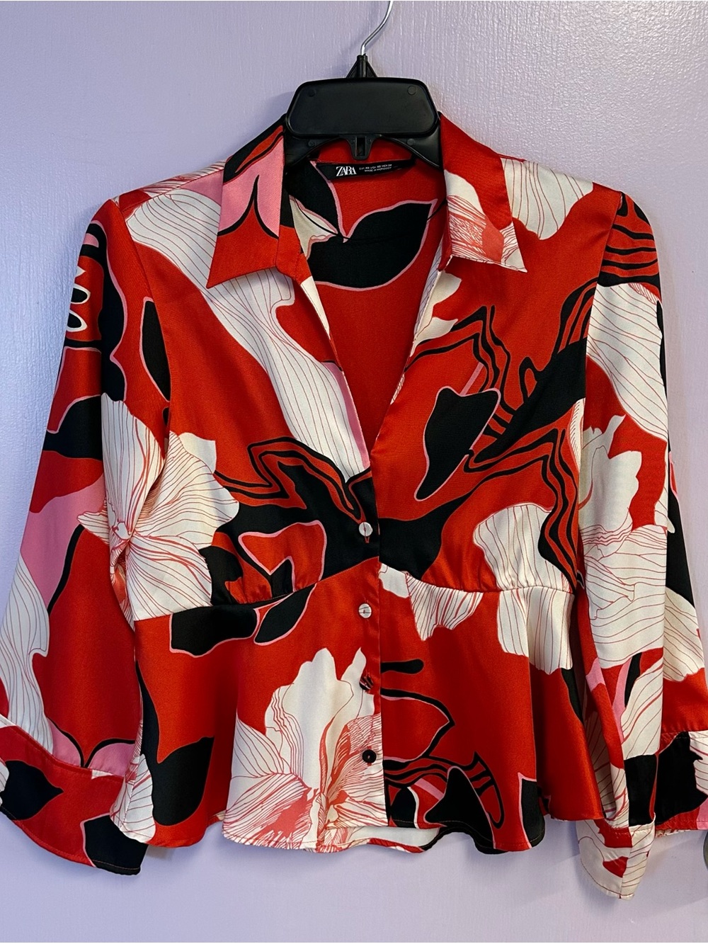 Zara Floral Blouse Size XS